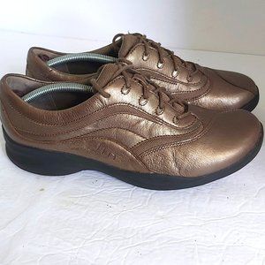 CLARKS | Women's In Motion Leather Comfort Shoes Metallic Bronze Size 8.5